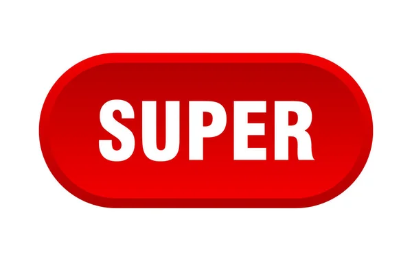 Super-Knopf. Super rundes rotes Schild. Super — Stockvektor