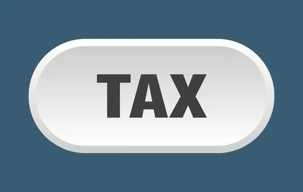 税ボタン。税丸みを帯びた白い看板。税 — ストックベクタ