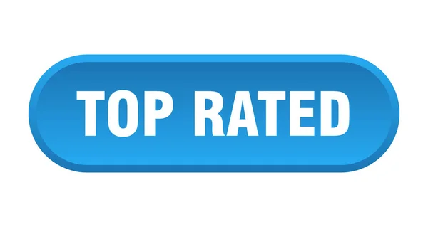 Top rated button. top rated rounded blue sign. top rated — Stock Vector