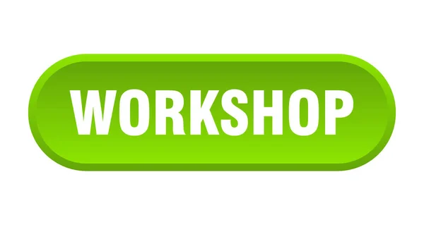 Workshop knop. Workshop afgerond groen teken. Workshop — Stockvector