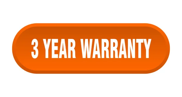 3 év garancia képernyőgombot. 3 év garancia lekerekített narancssárga jel. 3 év garancia — Stock Vector