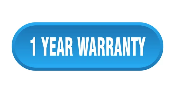 1 year warranty button. 1 year warranty rounded blue sign. 1 year warranty — Stock Vector