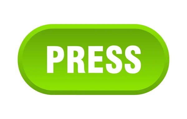 Press button. press rounded green sign. press — Stock Vector