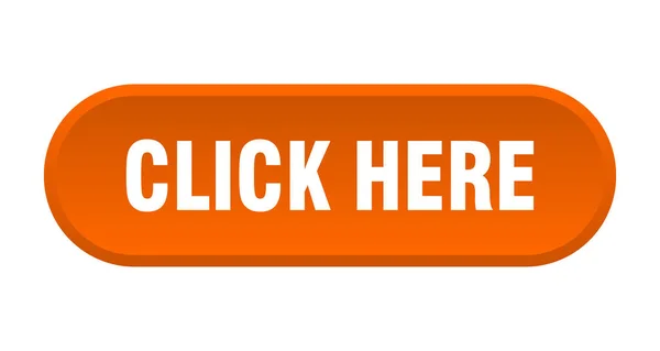 Click here button. click here rounded orange sign. click here — Stock Vector