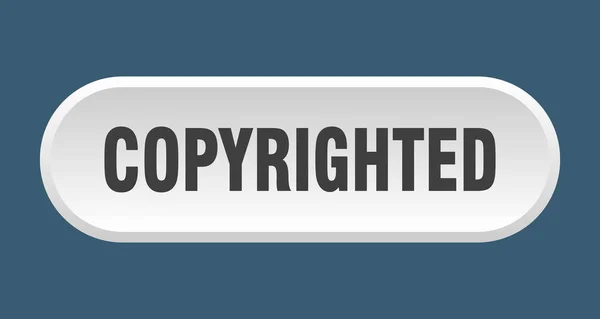 Botão com direitos autorais. Signo branco arredondado protegido por direitos autorais. Direitos de autor —  Vetores de Stock
