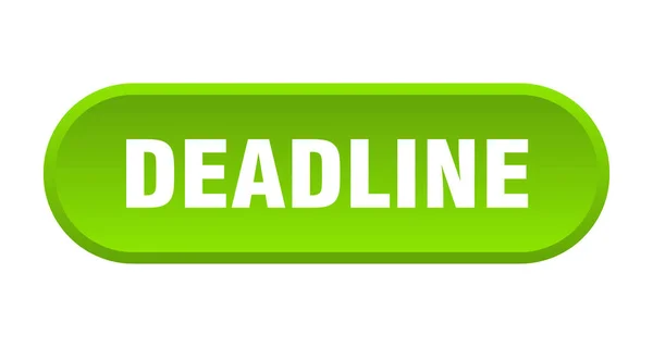Deadline button. deadline rounded green sign. deadline — Stock Vector