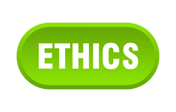 Knappen etik. etik rundad grön skylt. Etik — Stock vektor