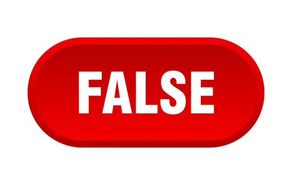 Knop false. valse afgeronde rode teken. Valse — Stockvector