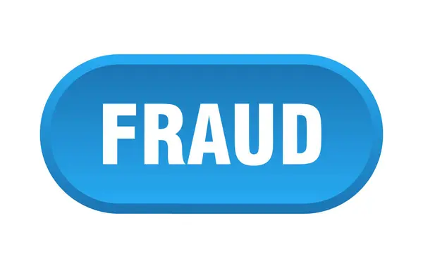 Botón de fraude. fraude redondeado signo azul. fraude — Vector de stock