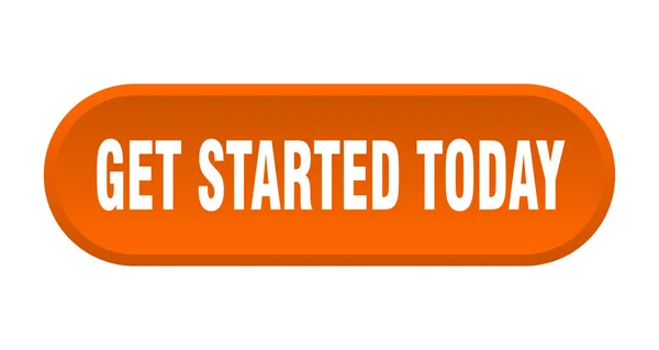 Começar hoje botão. começar hoje sinal laranja arredondado. começar hoje —  Vetores de Stock