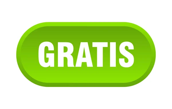 Gratis-knappen. gratis rundad grön skylt. gratis — Stock vektor