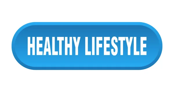 Κουμπί υγιούς τρόπου ζωής. υγιής τρόπος ζωής στρογγυλεμένο μπλε σημάδι. υγιεινός τρόπος ζωής — Διανυσματικό Αρχείο