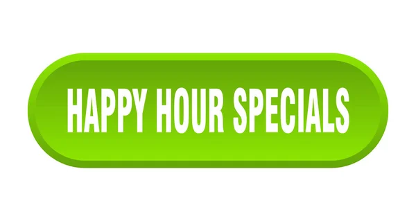Happy Hour Special-knappen. Happy Hour Specials rundade grön skylt. Happy Hour Specials — Stock vektor