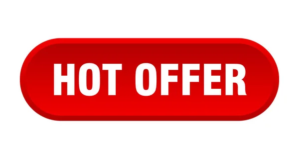 Botón de oferta caliente. oferta caliente redondeado signo rojo. oferta caliente — Vector de stock