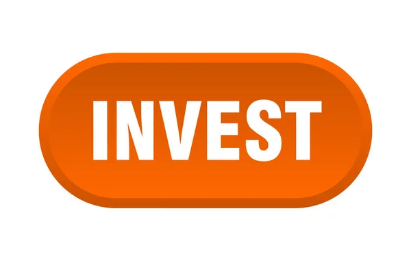 Investir botão. investir arredondado sinal laranja. investir — Vetor de Stock