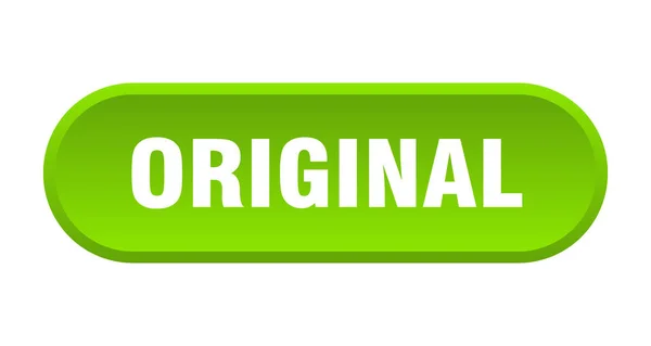 Originalknopf. ursprüngliches rundes grünes Schild. Original — Stockvektor