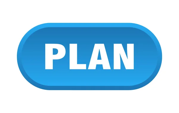 Plan-Taste. Plan gerundetes blaues Schild. Plan — Stockvektor