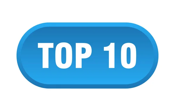 Top-10-Taste. Top 10 rundes blaues Schild. Top 10 — Stockvektor