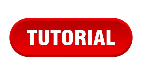 Bouton tutoriel. tutoriel arrondi signe rouge. tutoriel — Image vectorielle