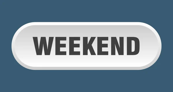 週末ボタン。週末は丸みを帯びた白い看板。週末 — ストックベクタ