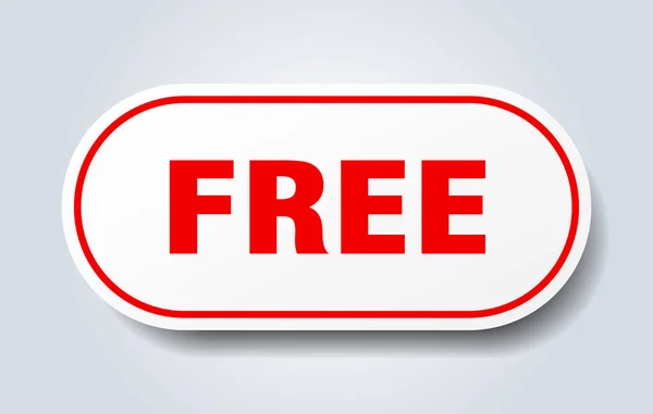 Signe libre. autocollant rouge arrondi gratuit. gratuit — Image vectorielle