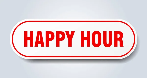 Happy hour sign. happy hour rounded red sticker. happy hour — Stock Vector