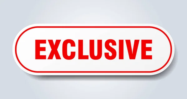 Exclusief teken. exclusieve ronde rode sticker. Exclusieve — Stockvector