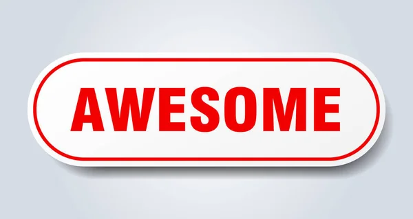 Awesome sign. awesome rounded red sticker. awesome — Stock Vector