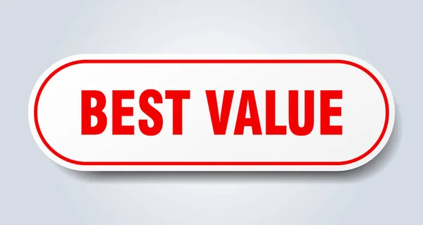 Meilleur signe de valeur. autocollant rouge arrondi de meilleure valeur. meilleur rapport qualité prix — Image vectorielle