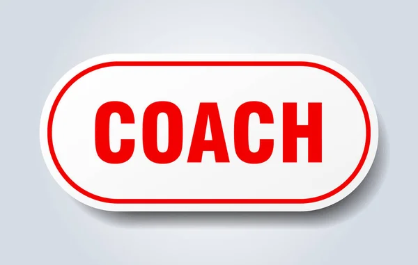Coach sign. coach rounded red sticker. coach — Stock Vector