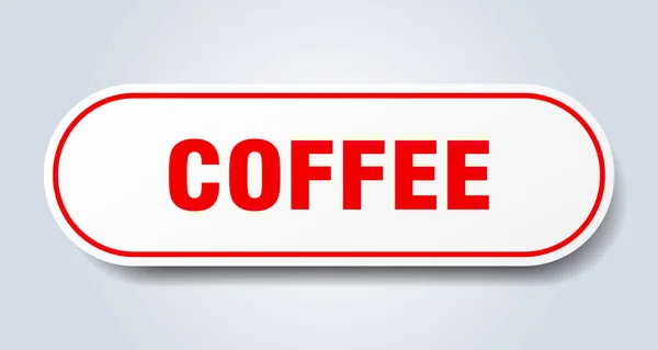 Koffie teken. koffie afgeronde rode sticker. Koffie — Stockvector