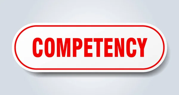 Znak kompetencji. Kompetencja zaokrąglona Czerwona naklejka. Kompetencji — Wektor stockowy