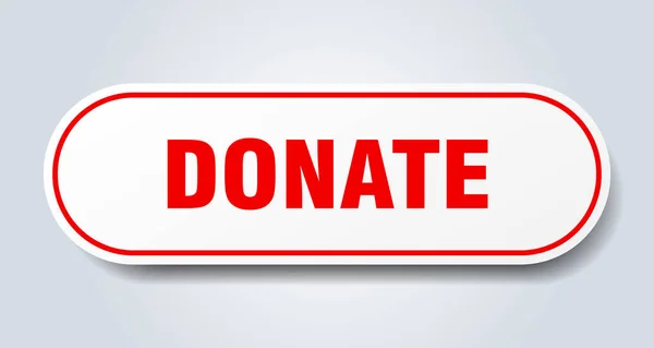 Пожертвовать знак. пожертвовать круглый красный стикер. donate — стоковый вектор
