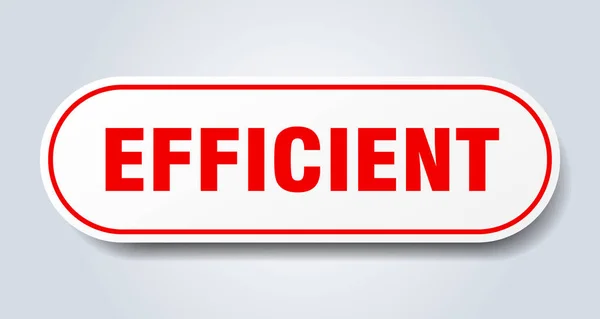 Efficient sign. efficient rounded red sticker. efficient — Stock Vector