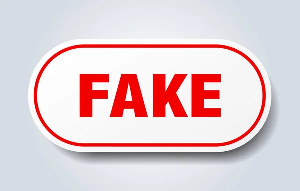 Fake sign. fake rounded red sticker. fake — Stock Vector