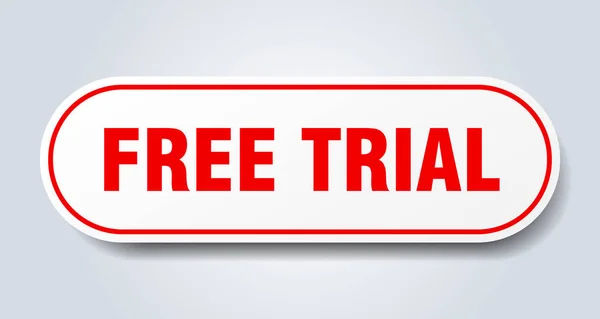 Бесплатный пробный знак. бесплатная пробная круглая красная наклейка. бесплатный суд — стоковый вектор