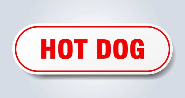 Segno di hot dog. hot dog arrotondato adesivo rosso. hot dog — Vettoriale Stock