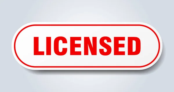 Licensed sign. licensed rounded red sticker. licensed — Stock Vector