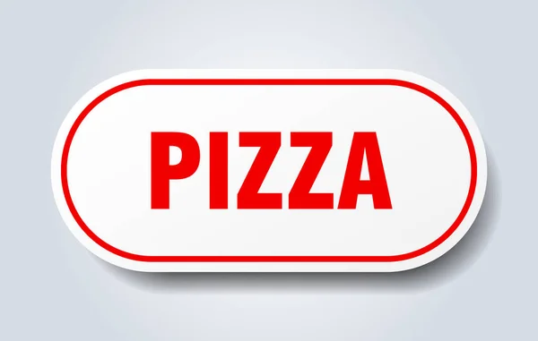 Cartello della pizza. pizza arrotondata adesivo rosso. pizza — Vettoriale Stock