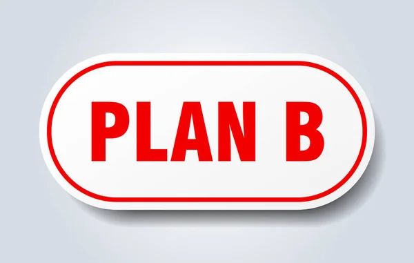 Plan b teken. plan b afgeronde rode sticker. plan b — Stockvector