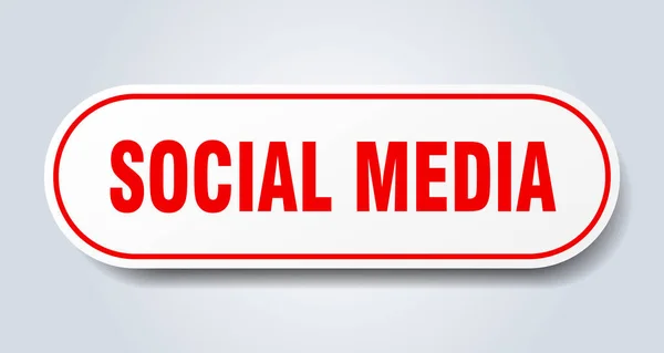 Sosyal medya işareti. sosyal medya yuvarlak kırmızı etiket. sosyal medya — Stok Vektör