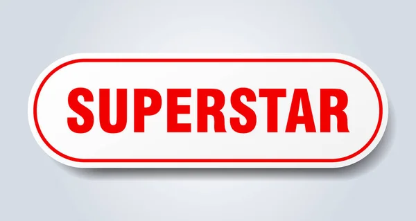 スーパースターのサイン。スーパースターは赤いステッカーを丸めました。スーパー スター — ストックベクタ