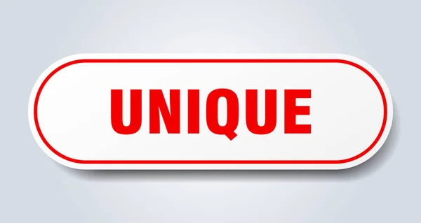 Unique sign. unique rounded red sticker. unique — Stock Vector