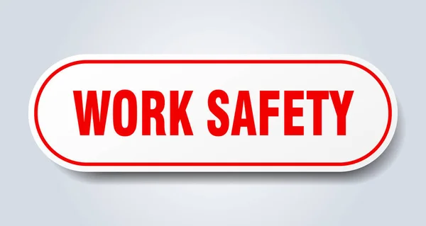 Work safety sign. work safety rounded red sticker. work safety — Stock Vector