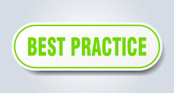 Signo de mejores prácticas. pegatina verde redondeada de las mejores prácticas. mejores prácticas — Vector de stock
