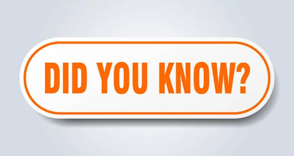 Saviez-vous signer ? saviez-vous autocollant orange arrondi. saviez-vous — Image vectorielle