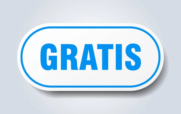 Signo gratis. etiqueta engomada azul redondeada gratis. gratis — Vector de stock