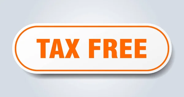 Belastingvrij teken. Tax Free afgerond oranje sticker. Tax Free — Stockvector