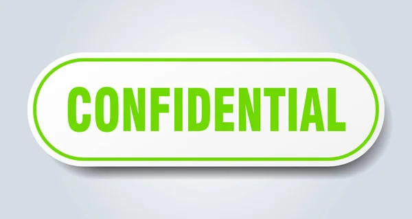 Confidential sign. confidential rounded green sticker. confidential — Stock Vector