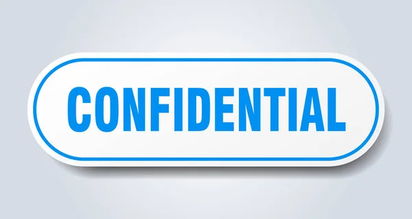 Confidential sign. confidential rounded blue sticker. confidential — Stock Vector